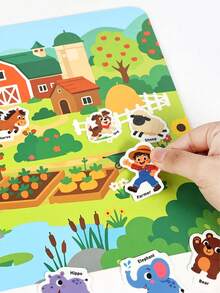 Reusable DIY Sticker Book For Kids, Multi-Scene Multi-Theme Bubble Stickers, Creative Jelly Stickers, Portable Quiet Busy Sticker Book - Multicolor - View 6