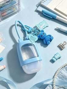 Portable Squeeze Bottle, Funnel, With Silicone Cover, Paired With Three-Dimensional Teddy Bear Candy Relief Heart Nameplate Key Pendant,Travel,Home - One Size Fits All - View 5