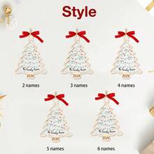 Customized Family Christmas Tree Hanging Ornament, Personalized 2-6 Names Holiday Decoration, Holiday Tree Light Style, Customized Family Name Pendant, Customizable 2026 Christmas Keepsake, Christmas Tree Decor, Family Gift, Christmas Gift, For Family & Friends - Multicolor - View 3