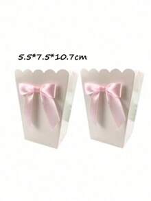 6/12/18pcs,Bow Popcorn Box Party Supplies Candy Favor Boxes Bags Candy Snack Mini Snack Candy Food Container Birthday - Multicolor - View 2