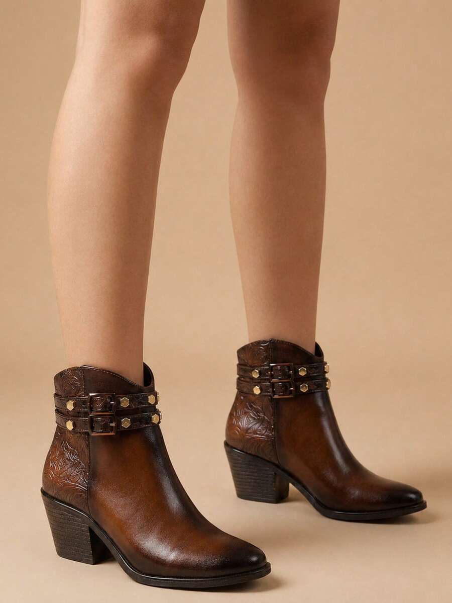 Women Ankle Boots & Booties - Camel - View 1