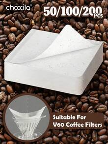 choxila 50/100/200pcs Disposable Square Coffee Filters, Single‑Use Paper For Manual Drip Coffee Making, Separates Coffee Grounds For Smooth Flavor, Suitable For Household Daily Brewing And Small Gatherings, For Casual Coffee Drinkers - White - View 9