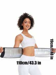 1pc Waist Trimmer Silver Ion Extended Version 43.3*7.48 Inches Sweat-Absorbing Waist Trainer For High-Intensity Training And Exercise, Waist Support, Sweat Sauna Body Shaping Abdominal Belt, Suitable For Men And Women - Abdominal Trainer, Core Stability Training Belt, Sweat-Absorbing Body Shaping Abdominal, Adjustable Elasticity - Multicolor - View 7