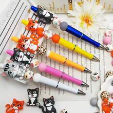 25/45/62PCS New 3D Cat Silicone Beads Set - Orange, Gray, Black Cat Design - Adult DIY Accessories Suitable For DIY Beaded Pens, Earrings, Etc. Perfect As Holiday Birthday Gift Beads & Bead Assortments - New Cute Kitten - View 5