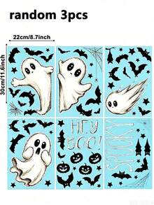 6/3/1 buah Stiker Jendela Halloween Dua Sisi Bergambar Hantu, Tahan Air, Dapat Digunakan Kembali, Stiker Hantu & Kelelawar Menakutkan, Cocok untuk Dekorasi Liburan, Rumah, Kantor, Sekolah, dan Kaca - Beraneka warna - View 11
