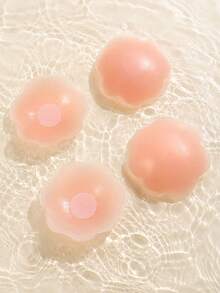 2pcs/10pcs Invisible Bra Pads, Flower Design, Soft Silicone Invisible Design, Comes With Blue Christmas Style Jar, Suitable For Daily Wear, Travel, Party, Pool, Home And Formal Occasions, Suitable For Backless Sleeveless Evening Gowns, Daily Wedding Dresses And Matching Accessories - Multi-color - View 9