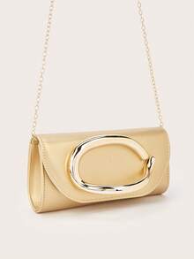 REMANLAND Vintage Solid Color Clutch, Versatile Mini Handbag, Fashionable Tote Bag, Suitable For Weddings, Parties, Evenings, Dinners And Other Occasions - Gold - View 3