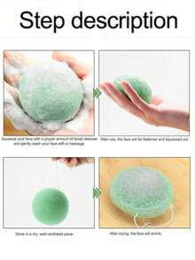 Multi-Color Soft Konjac Facial Cleansing Puff, Gentle Foaming Pore Cleansing For Women's Skincare, Home Facial Makeup Removal And Cleansing, Back To School, Family And Student Essential Bathing Tool - Multicolor - View 3