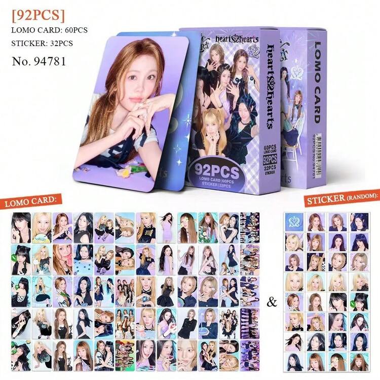 92張照片卡套組，Hearts2Hearts 新專輯 RUDE K-Pop 女團周邊 LOMO卡，適合朋友生日與音樂愛好者禮物，粉絲收藏品 - 彩色 - 查看 11