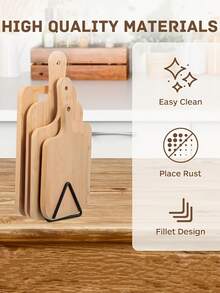1pc Metal Cutting Board Storage Rack, Triangle Cutting Board Holder, Countertop Organizer, Easy To Install, Kitchen Storage Container, Kitchen Countertop Storage Rack, Kitchen Utensil Storage, Baking Storage - Multicolor - View 7