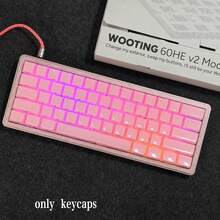 132顆果凍粉側刻鍵帽，PBT材質，MDA高度，水晶鍵帽，兼容Cherry/Gateron MX軸，高品質耐磨不褪色不油膩 - 查看 7