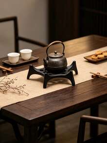Japanese‑Style Black Cast Iron Teapot Stand Multi‑Leg Heat‑Resistant Rack Decorative Kettle Holder For Tea Room Countertop Dining‑Table Indoor Home Tea Corner Decor - View 7