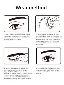 5 Pairs Self-Adhesive False Eyelashes, Pre-Glued Lightweight Strip Lashes, Use With Tweezers, Natural Voluminous Non-Exaggerated Curly Lightweight False Eyelashes, Suitable For Beginners, Press-On False Eyelashes, Faux Mink Fur Natural Effect, Reusable, Comfortable And Waterproof - Black - View 5