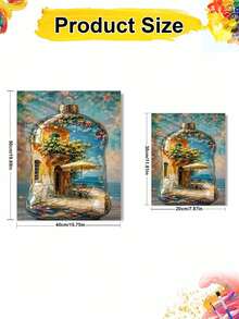 DIY Mediterranean Seaside Villa In Glass Ornament (Frameless 8x12 / 16x20 Inches) Paint By Numbers Kit (Acrylic) Arts & Crafts For Adult Beginners, Home Wall Decor, And Unique Holiday Gifts - Sets - View 3