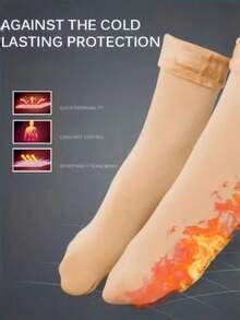 5/3 Pairs Thick Warm Knitted Socks, Mid-Calf Ski Socks With Anti-Slip Design, Featuring Thick Fleece Lining, Perfect For Winter Daily Wear. Also An Ideal Gift For Family And Partners! Unisex. - Multicolor - View 10