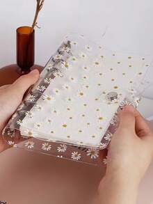 1pc A6 Daisy Transparent PVC Loose Leaf Waterproof Budget Planner Notebook - Multicolor - View 6