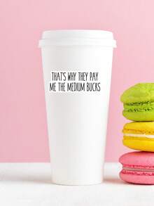 1pc That's Why They Pay Me The Medium Bucks Sticker, Funny Work Sticker, Coworker Gift, Office Humor Decal, Sarcastic Employee Sticker - Multicolor - View 7