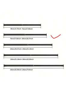 Extra Long Stainless Steel Curtain Rod, Curtain Rod, Clothes Rack, Tension Rod, ...Drying Rack, Hanging Rod, Bracket, Kitchen Storage Rod, Pull Rod Shovel Hanging Rod, Clipboard Hanging Rod, Kitchen Towel Hanging Rod, Snow Basin Hanging Rod, Basement Hanging Rod, No Drilling Required, Stainless Steel Material, Easy Installation, No Adhesive Needed, Suitable For Wardrobe, Bathroom, Window, Abaya Rack, Telescopic Star Wand Multi-Color Options - Black - View 10