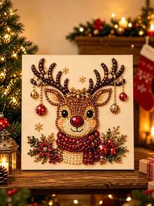 1 pieza Nueva Serie de Pintura de Perlas de Navidad, Arte de Lienzo Creativo DIY Hecho a Mano con Strass, Adecuado para Decoración de Dormitorio, Arte de Pared de Sala de Estar, Acento de Habitación, Obra de Arte, Regalo de Cumpleaños para Novia, Regalo de Vacaciones para Mejor Amiga, Navidad, Año Nuevo, Regalo del Día de San Valentín - Dibujos animados - Ver 13