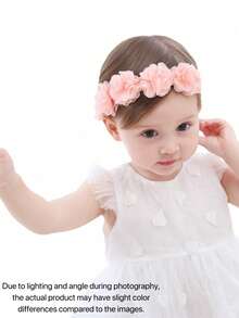 1pc Peach Flower Headband For Babies, Suitable For Daily Use, Baby Hair Accessory - Pink - View 7