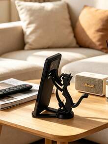 Cute Cat-Shaped Plastic Phone Stand, Universal Desktop Phone Accessory, Suitable For All Smartphones, Hands-Free Slouchy Design, Supports Dorm Live Streaming And Movie Watching, Perfect Cute Desktop Decoration Gift, Suitable For Women And Schools - Multicolor - View 5