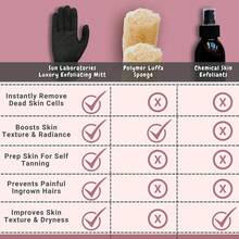 Exfoliating Glove - Exfoliating Body Scrubber For Sun Tan Removal, Self Tanner Remover, And Fake Tan Eraser - Premium Tanning Mitt For Deep - Black - View 2