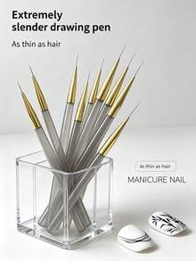Nail Art Detail Liner Brush, Ultra-Fine Tip Painting Brush, Suitable For Home And Salon Nail Art Line And Floral Pattern Creation, Suitable For Beginners And Professional Nail Artists, Precise Nail Art Painting Tool, Durable Nail Art Accessory - Multiple Styles - View 8