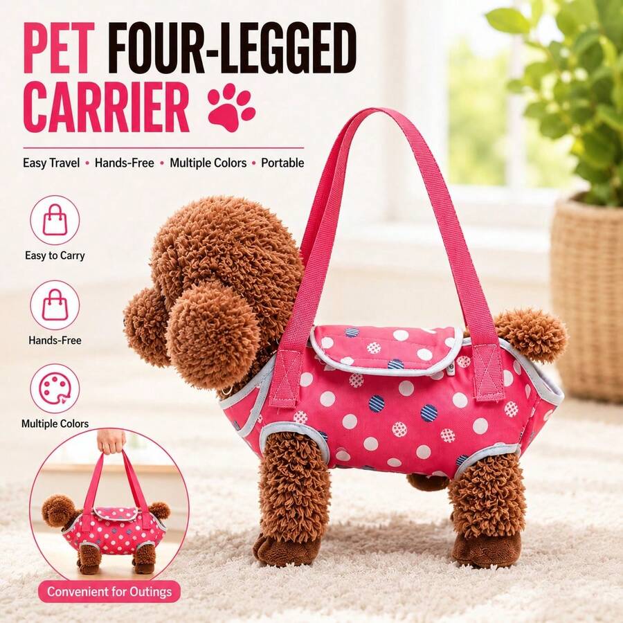 Spotted Pet Backpack Dog Carrier Bag, Portable Breathable Small Dog & Cat Bag, Crossbody One Shoulder Small Pet Bag - Multicolor - View 1