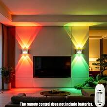 Lampu Dinding RGB 16 Warna Dream Journey | Lampu Malam Sensor Pintar | Dudukan Magnetik, Kontrol Jarak Jauh, Dapat Diisi Ulang USB | Cocok Untuk Dekorasi Kamar Tidur, Ruang Tamu, Lorong, dan Samping Tempat Tidur - Lampu dinding atas dan bawah - 16 warna - View 3