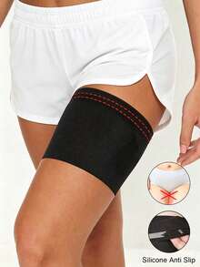 2pcs/Set - Thigh Compression Sleeves & Straps | Suitable For Running & Sports | Thigh Sleeves | Unisex Elastic Thigh Compression Support, Non-Slip Grip - Multicolor - View 2