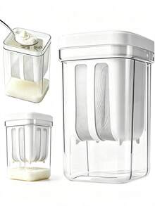 Separador de yogur griego de gran capacidad - Filtro de yogur para cocina, para separar el suero, apto para jugos, yogur, kéfir, tofu y queso (blanco), sin bisfenol A. - Versión mejorada en blanco - Ver 3