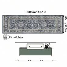 1PC Vintage Distressed Navy Blue Geometric Floral Runner Rug, Persian Faux Cashmere Rectangular Symmetrical Diamond Pattern Machine Washable Long Mat, Suitable For Living Room, Hallway, Corridor, Entryway Home Decor - Multicolor - View 11