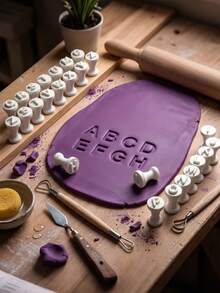A‑Z Uppercase Alphabet Clay Stamps, Reusable Plastic Letter Embossing Tools, DIY Craft Accessories For Polymer Clay, Pottery, Ceramic, Scrapbooking & Molding Projects - Multicolor - View 1