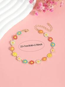 European & American Colorful Daisy Flower Anklet, Fresh Sweet Fashion Creative Jewelry - Multicolor - View 5