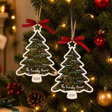Customized Family Christmas Tree Hanging Ornament, Personalized 2-6 Names Holiday Decoration, Holiday Tree Light Style, Customized Family Name Pendant, Customizable 2026 Christmas Keepsake, Christmas Tree Decor, Family Gift, Christmas Gift, For Family & Friends - Multicolor - View 6