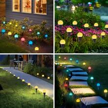 Magic Cracked Glass Ball Solar Ground Light, Fantasy Pathway Stake Light, Warm Light Outdoor Yard Lawn Decoration, Suitable For Garden Party Night Atmosphere - Black - View 5