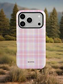 GIIPPA 1pc Pink Plaid Pattern Design Phone 17 Pro Max Phone Case, Compatible With Phone 16 Pro Max, 15 Pro Max, 14 Pro Max, Korean-Style High-End Fashion Fun Phone Case, Compatible With 11/12/13/14/15/16 Pro Max Plus, Elegant Design Suitable For Men And Women, Perfect Gift For Girlfriend On Christmas, Valentine's Day, Easter, Wedding Season And Birthday! - Pink - View 8