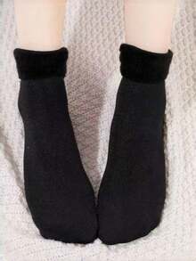 5/3 Pairs Thick Warm Knitted Socks, Mid-Calf Ski Socks With Anti-Slip Design, Featuring Thick Fleece Lining, Perfect For Winter Daily Wear. Also An Ideal Gift For Family And Partners! Unisex. - Multicolor - View 11