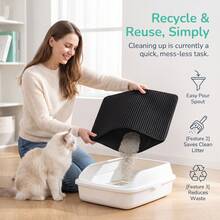 IISVGE Cat Litter Mat, Double-Layer Honeycomb Cat Litter Trapping Mat, Waterproof Backing, Easy To Clean And Washable, Suitable For Small Spaces - Black - View 2