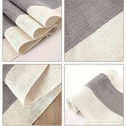 1PC Patchwork Linen Table Runner, Rustic Style Wedding Table Decor Table Runner And Placemat Set, Farmhouse Style Party, Holiday, Kitchen Table Decoration, Event Stylist Essential, Farmhouse Enthusiast's First Choice