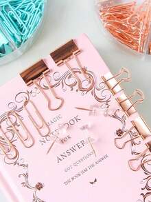 1 Set Multi-Function Paper Clips, Binder Clips, Push Pins And Butterfly Clips Combination Set, Suitable For Office And Study Folders - A - View 4
