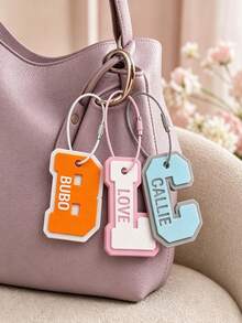 1 Pair Custom Engraved Stylish Keychains, Personalized Couple Keychain, - Multicolor - View 5