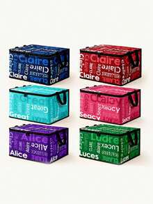 Customized Name Storage Box - Large Capacity Foldable Luggage, Suitable For Travel, Laundry Room | Non-Foldable Zipper Closure Storage Box, Can Print Name/Text, Suitable For Clothing, Bedding And Holiday Decorations, Underbed Storage - Multicolor - View 5