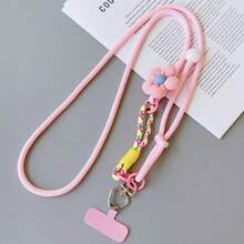 1pc Portable Colorful Braided Phone Lanyard, Adjustable Crossbody Strap, Anti-Lost Wrist Strap, Outdoor Minimalist Style - Multicolor - View 4