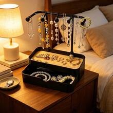Multi-Color Vanity Table Multi-Functional Jewelry Rack Jewelry Box Necklace Storage Organizer, Can Store Earrings, Bracelets, Rings, Hair Clips, Keys And Perfume, Jewelry Tower - Multicolor - View 9