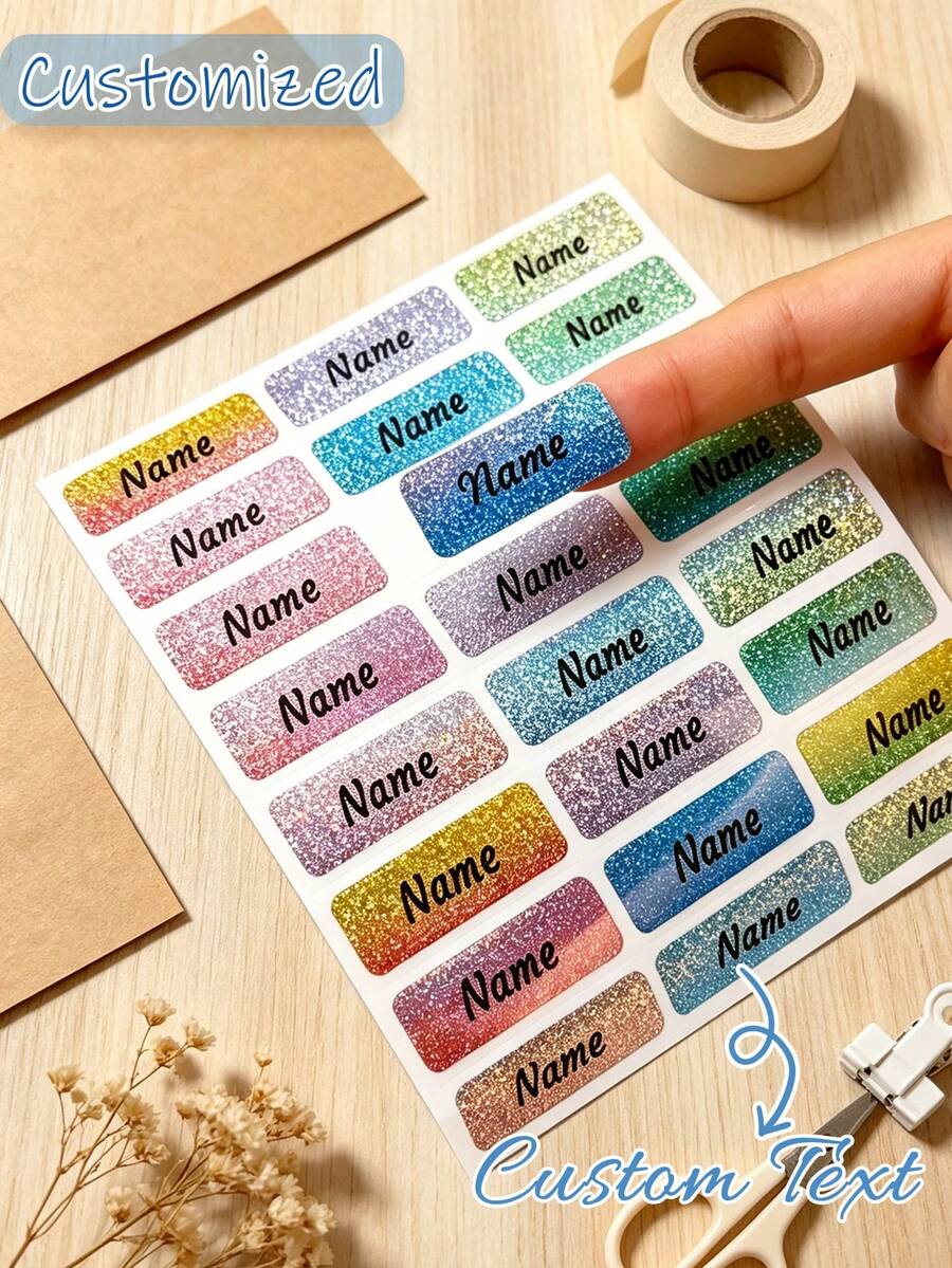 Personalized Waterproof Colorful Stickers, Letter Stickers, Suitable For Water Bottles, Office Supplies, Laptops And More. Add Personalized Elements To Your Living Space! Back To School Essential! - Multicolor - View 1