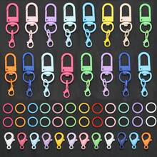44pcs DIY Keychain Making Parts Random Mixed Colors Including Key Rings Lobster Clasps And Jump Rings, Zinc Alloy Spring Clasps Door Clasps Hook Connectors Suitable For Braided DIY Keychains Bag Charms Open Connection Rings Keychain Accessories Making Materials DIY Key Ring Accessories Making - Keychain & Jump Ring & Lobster Claw - View 1