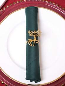 12/6/1pc-Zinc Alloy Deer Napkin Rings, Elk Christmas Tree Napkin Ring, Suitable For Christmas Room Decor, Table Decor, Home Decor - Napkin Ring - View 5