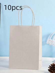 1/10PCS Small Kraft Paper Gift Bags, Multiple Colors Available, With Handle And Foldable Design, Reusable, Available, With Handle And Foldable Design, Reusabl…Suitable For Business Events, Birthday Gift Packaging And Multi-Pur - Multi-color - View 14