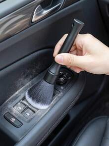 Soft Bristle Car Interior Cleaning Brushes, Equipped With Car Trash Cans And Garbage Bags, Plastic Material, Suitable For Dashboard, Keyboard, Jewelry Cleaning, Home And Car Use, Ergonomic Handle Cleaning Brush - One Size Fits All - View 2